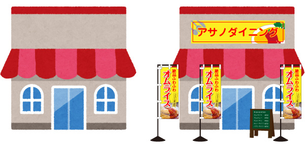 二通りの飲食店をのイメージ